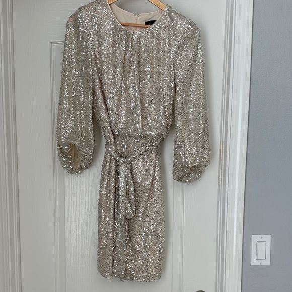 Jessica Howard Sparkling Long Sleeve Dress in Silver - Picture 1 of 4